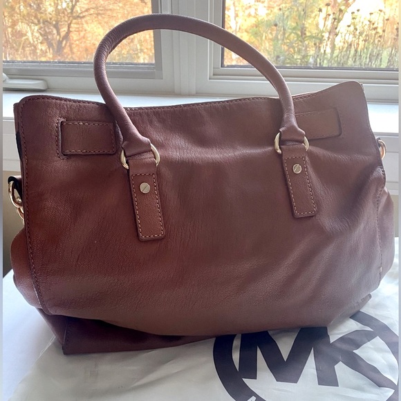 Michael Kors Leather Satchel with Gold Accents - Picture 3 of 8